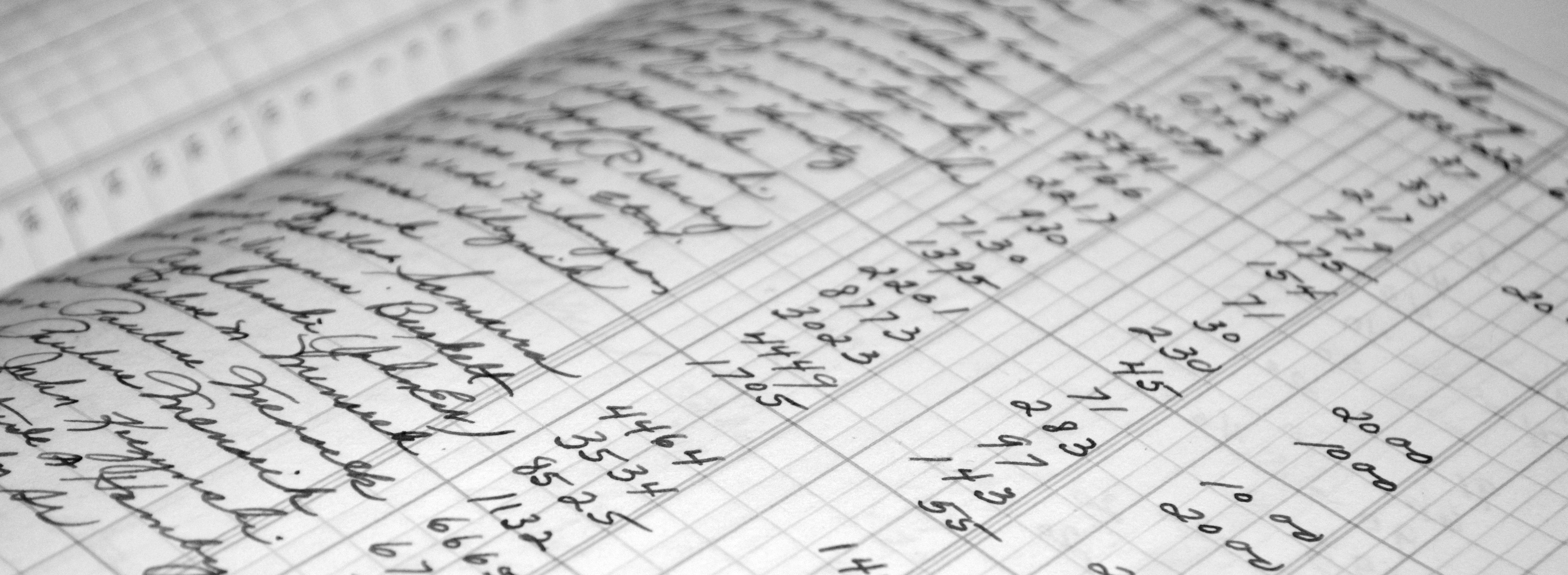 Bilde av notater på papir